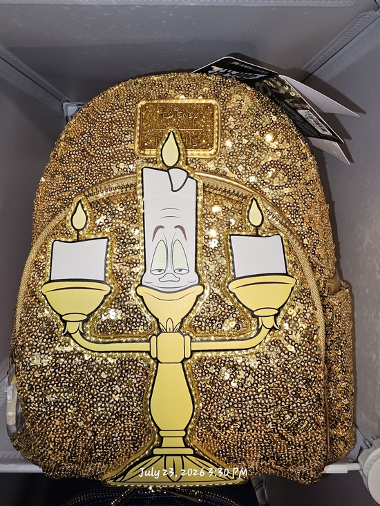 Loungefly Handbags - Loungefly Gold Sequin Lumiere Backpack